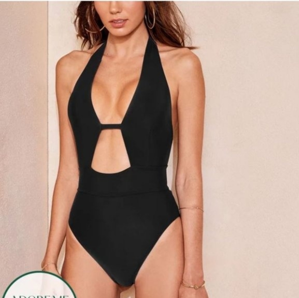 Adore Me Brinlee Contour one piece swimsuit in black, size M